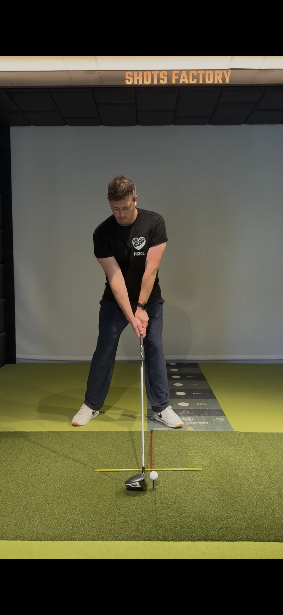 Mike Bygrave demonstrating a driver address station at Shots Factory
